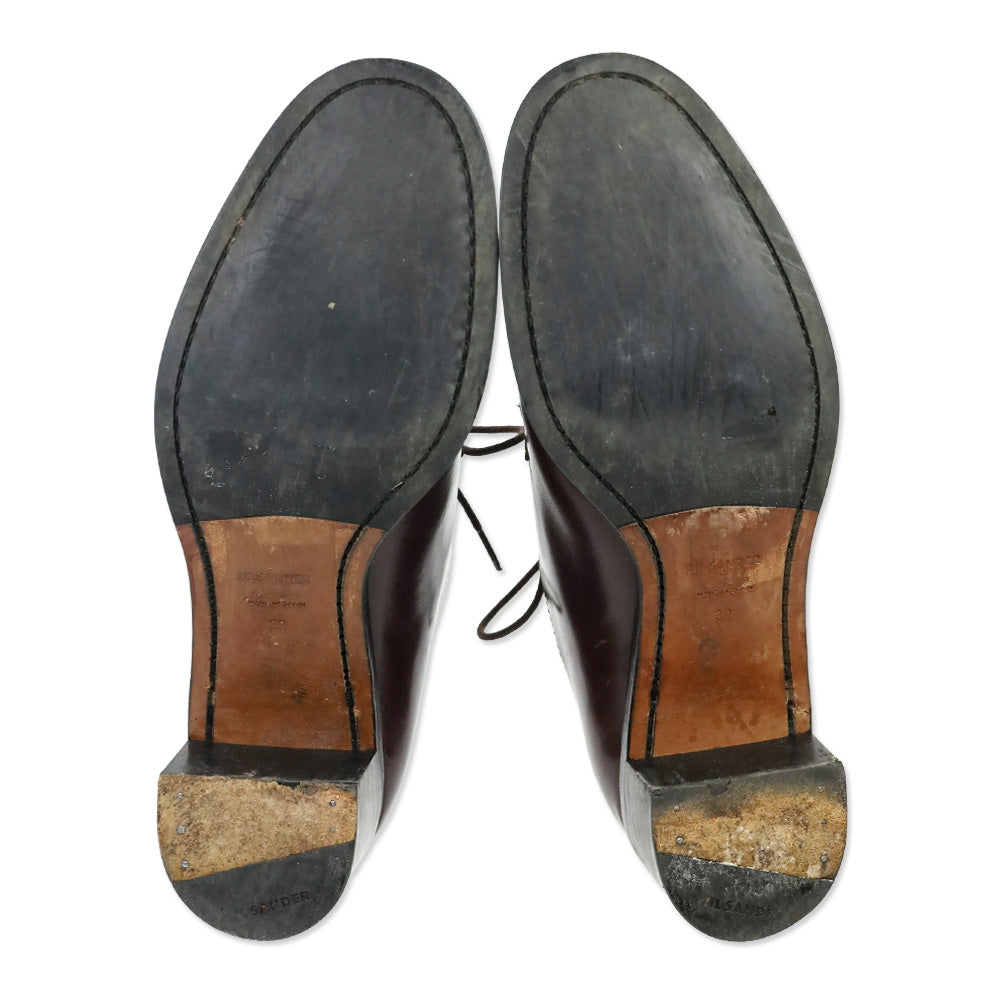 Jil Sander Burgundy Leather Derby Shoes