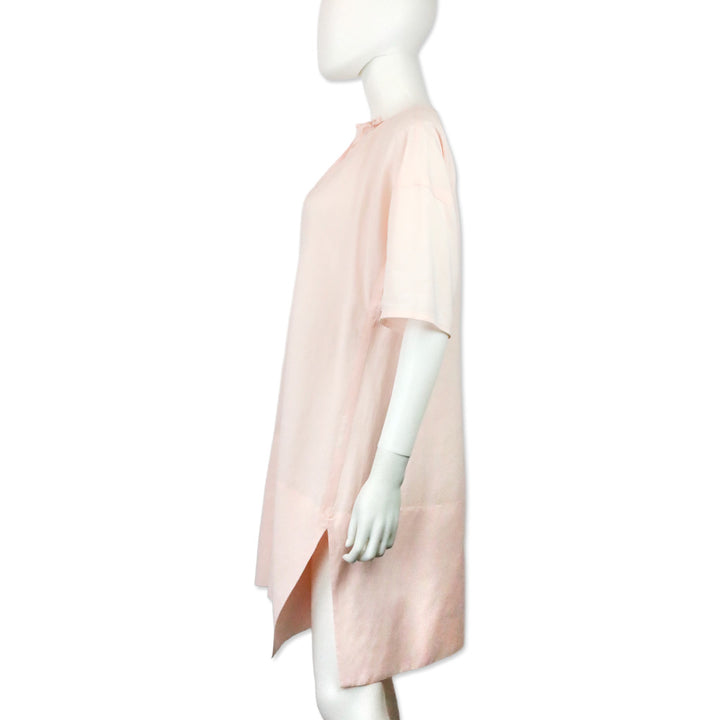 Jil Sander Light Pink Sheer Keyhole Midi Shift Dress