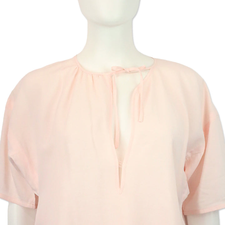 Jil Sander Light Pink Sheer Keyhole Midi Shift Dress
