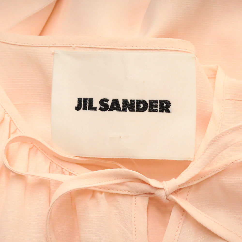 Jil Sander Light Pink Sheer Keyhole Midi Shift Dress