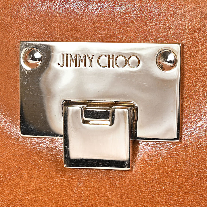Jimmy Choo Riley Cognac Leather Tote Bag