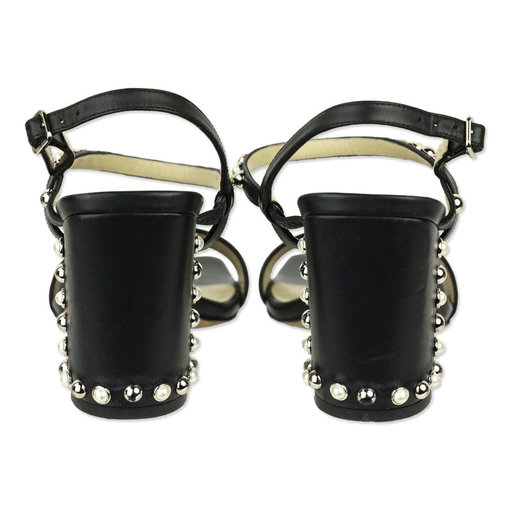 Jimmy Choo Aadra 85 Nappa Leather Pearl Studded Sandals
