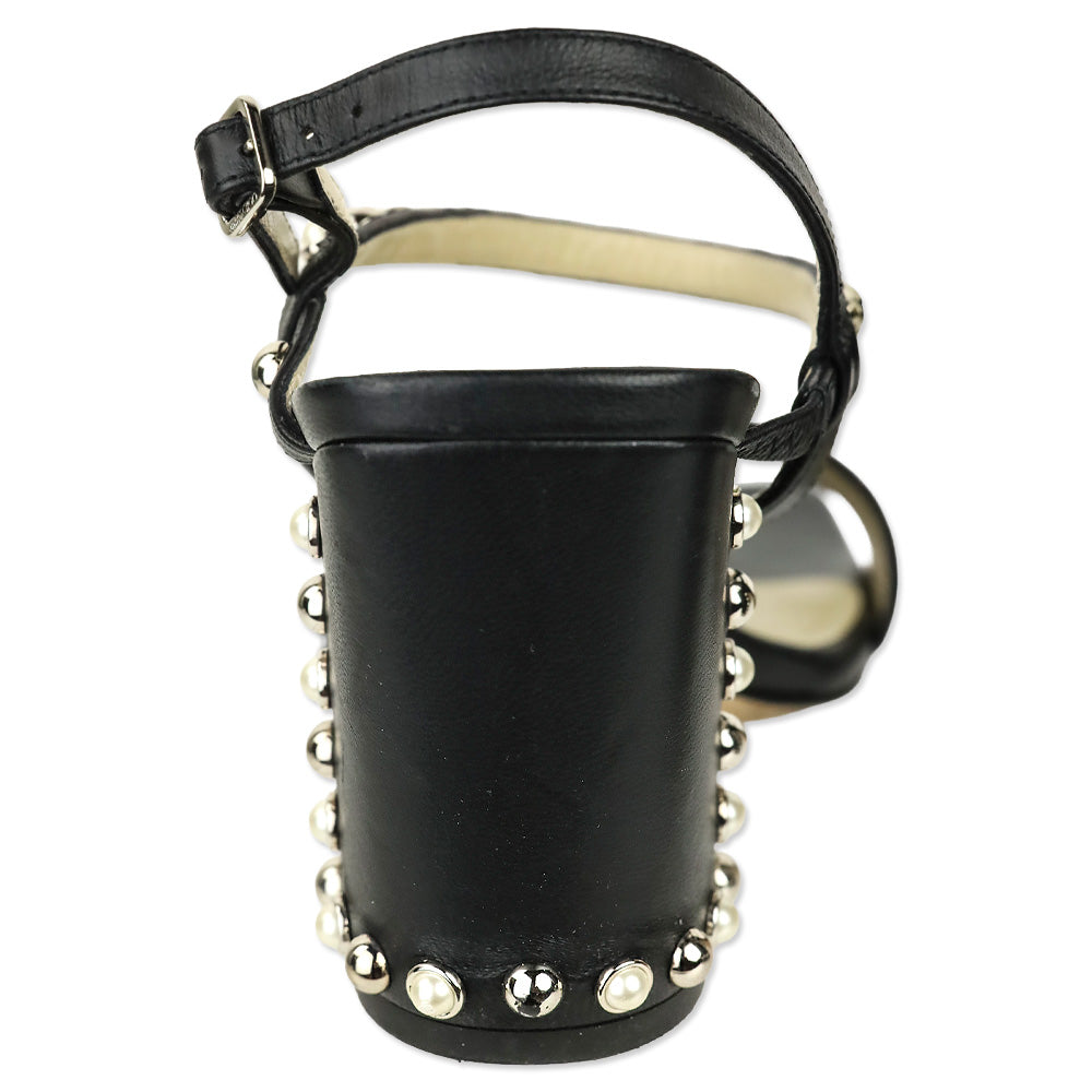 Jimmy Choo Aadra 85 Nappa Leather Pearl Studded Sandals