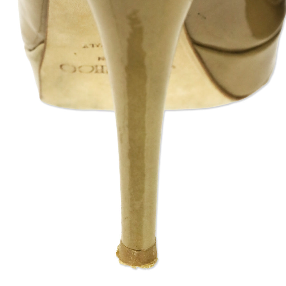 Jimmy Choo Beige Patent Clue Slingback Pump