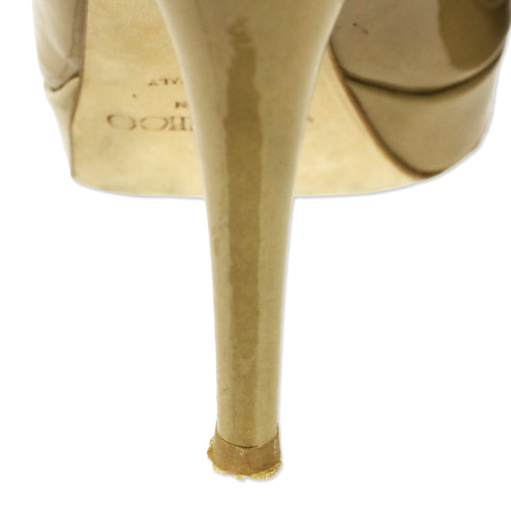Jimmy Choo Beige Patent Clue Slingback Pump