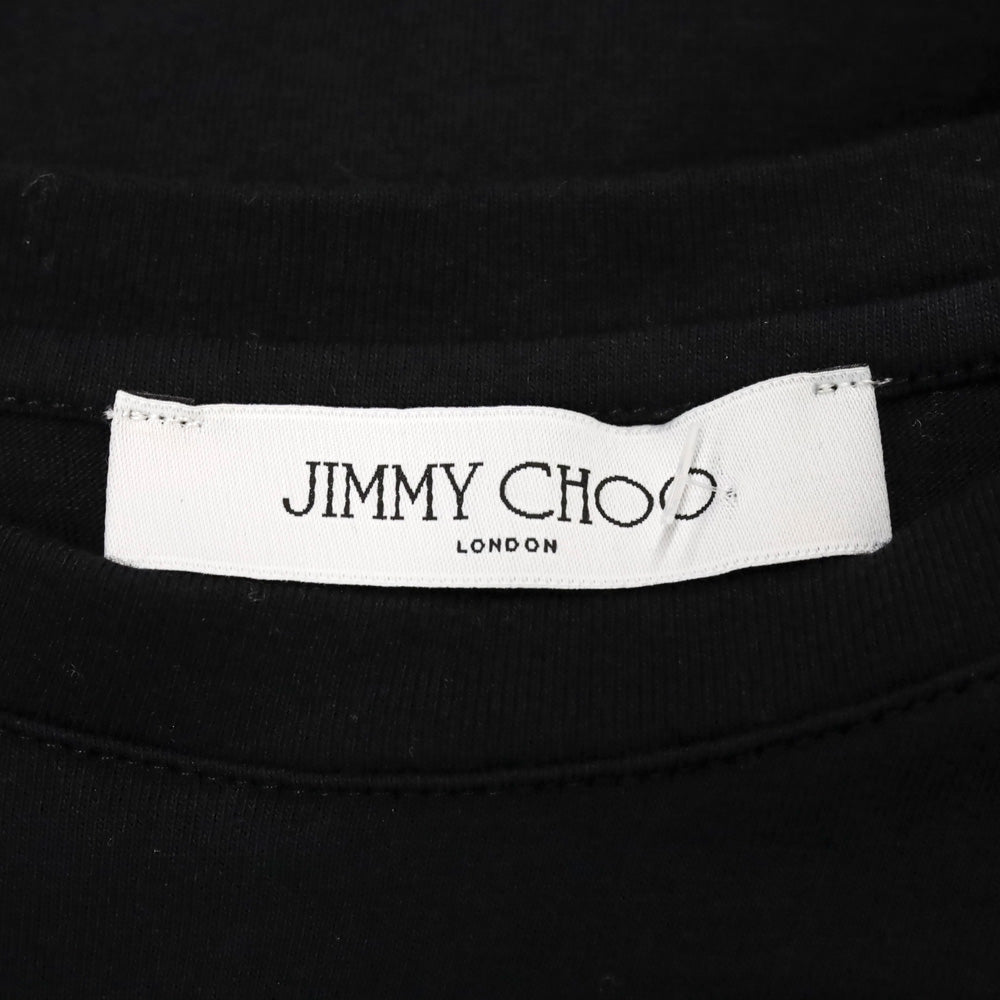 Jimmy Choo Black Cotton Gold Logo Graphic T-Shirt