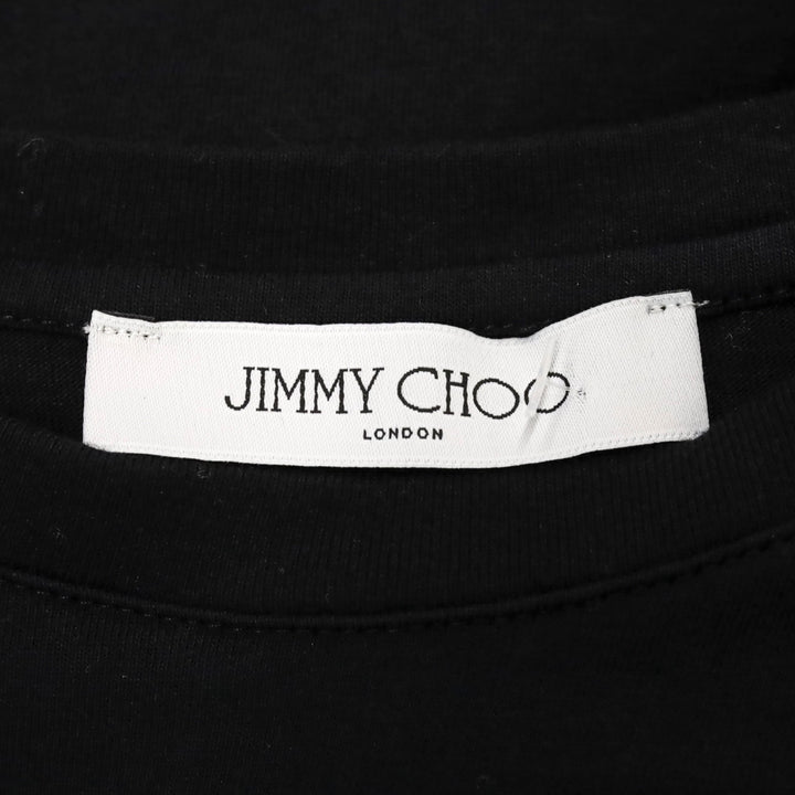 Jimmy Choo Black Cotton Gold Logo Graphic T-Shirt