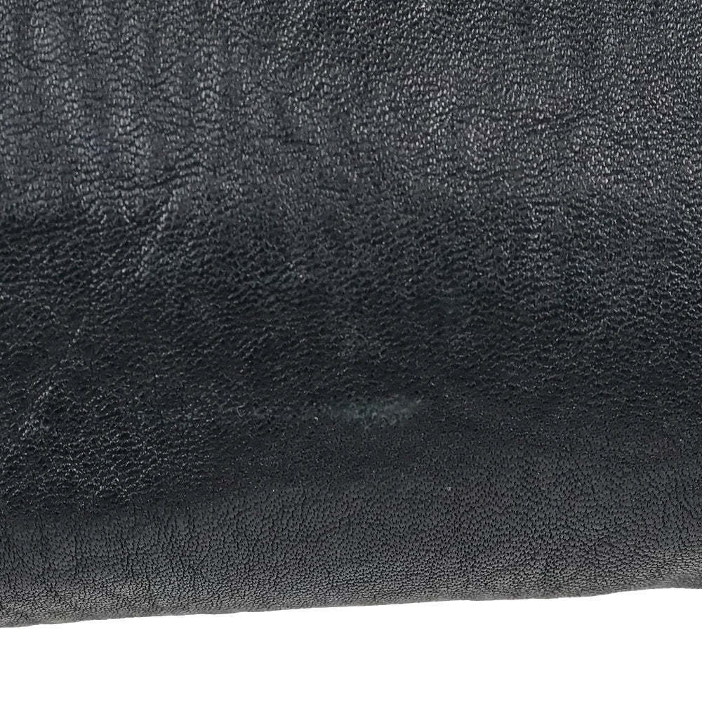 Jimmy Choo Black Grained Leather Whipstitch Tote