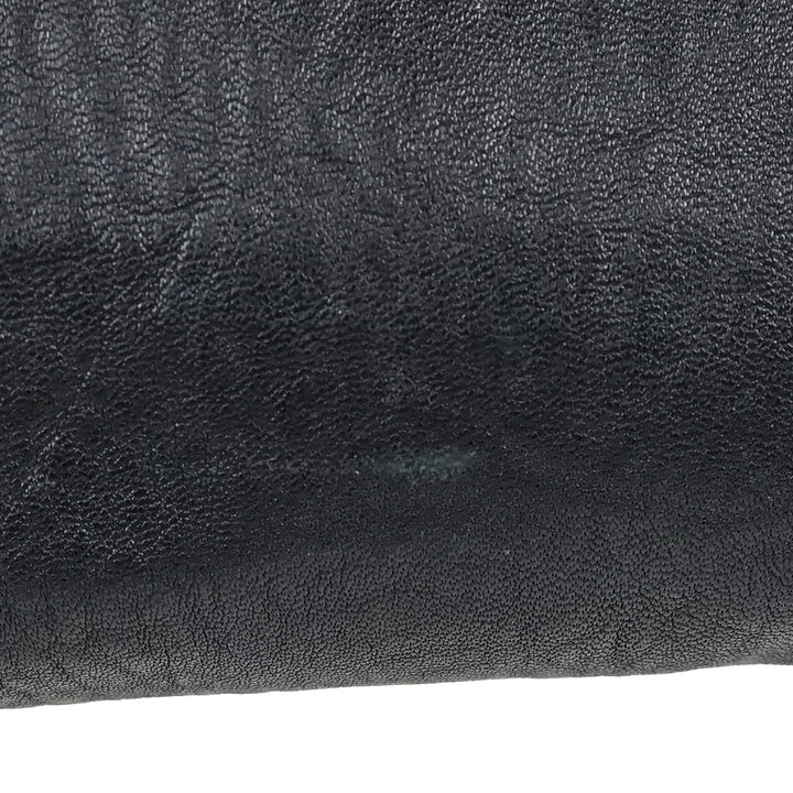 Jimmy Choo Black Grained Leather Whipstitch Tote