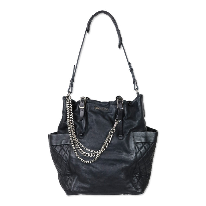 Jimmy Choo Black Leather Blare Tote Bag