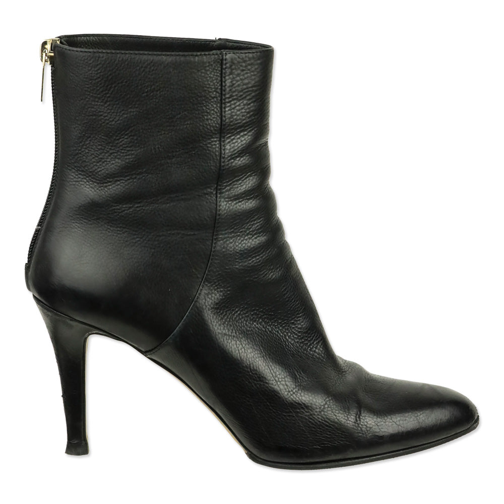 Jimmy Choo Black Leather Brock Ankle Boots