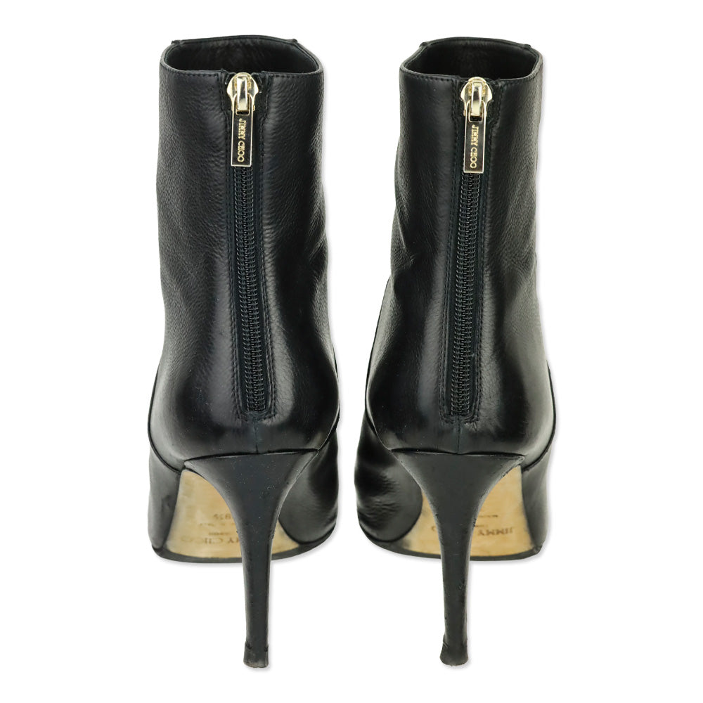 Jimmy Choo Black Leather Brock Ankle Boots