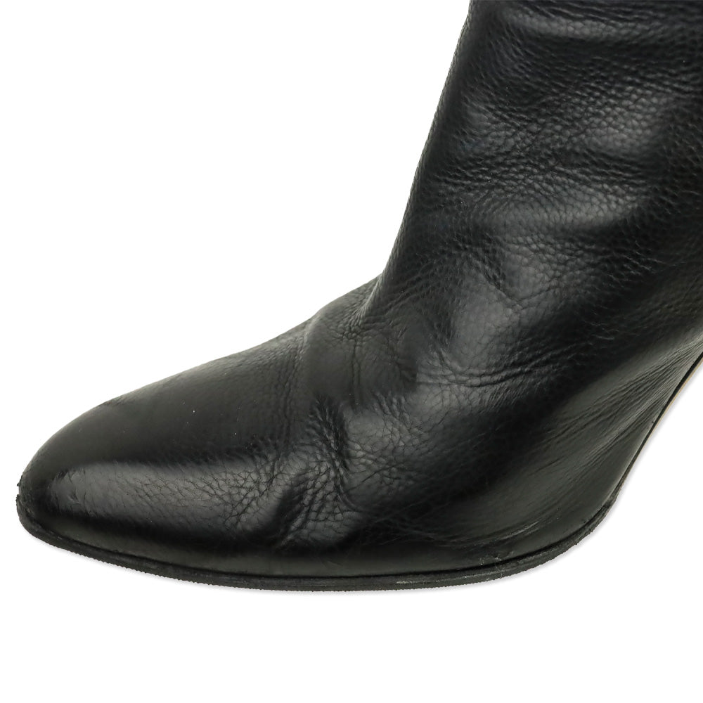 Jimmy Choo Black Leather Brock Ankle Boots