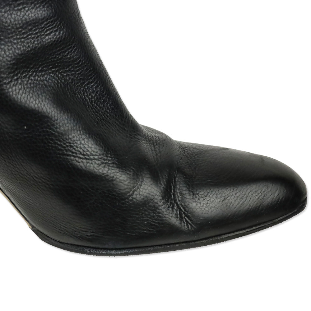 Jimmy Choo Black Leather Brock Ankle Boots