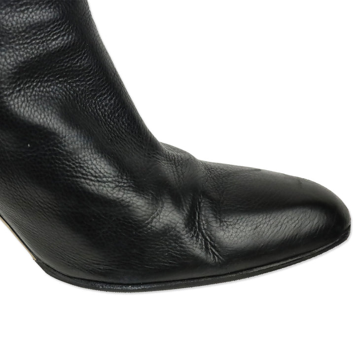 Jimmy Choo Black Leather Brock Ankle Boots