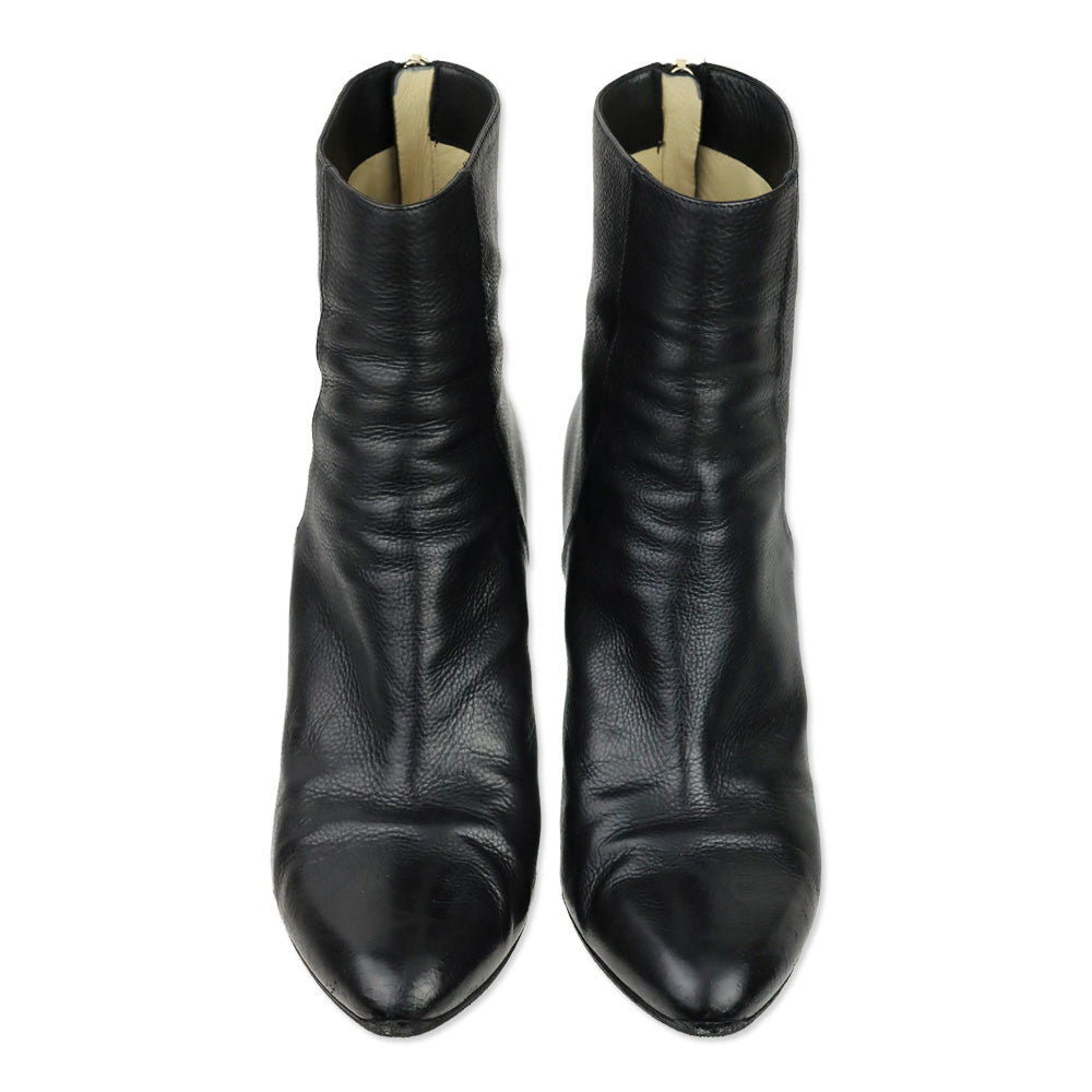 Jimmy Choo Black Leather Brock Ankle Boots