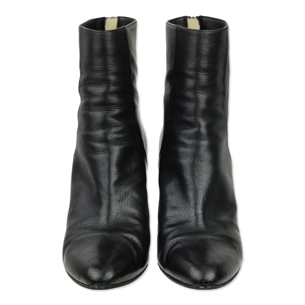 Jimmy Choo Black Leather Brock Ankle Boots