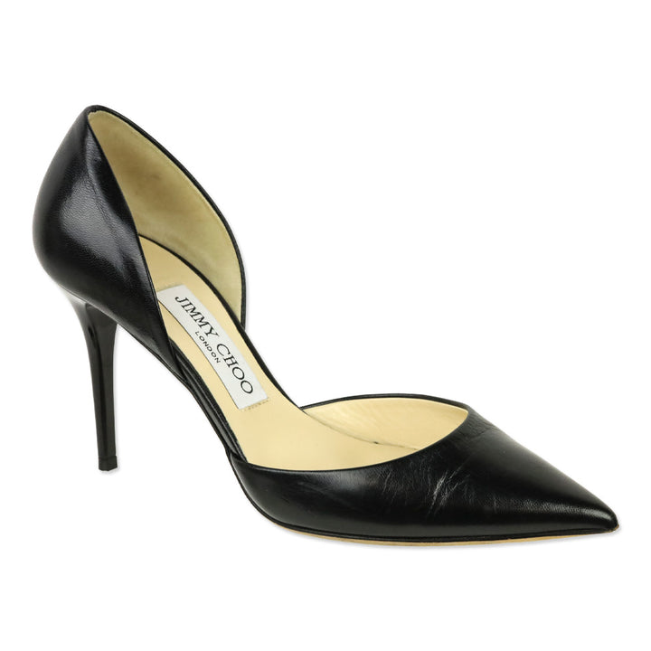 Jimmy Choo Black Leather D'Orsay Pumps