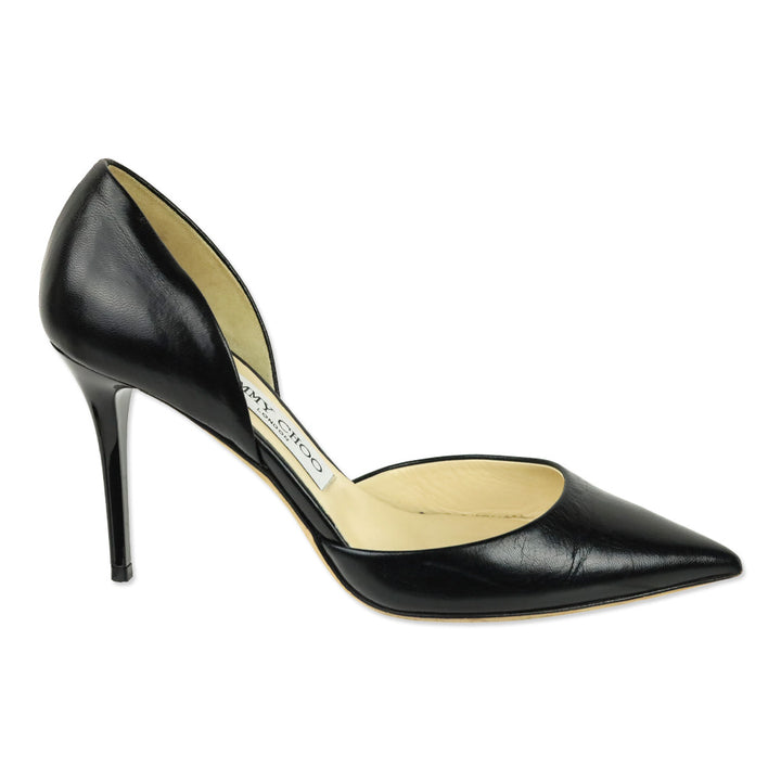 Jimmy Choo Black Leather D'Orsay Pumps