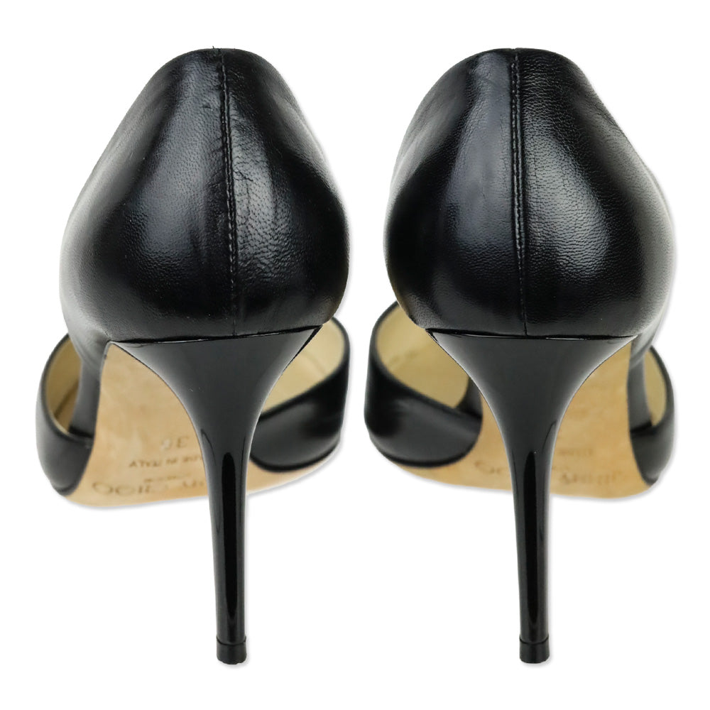 Jimmy Choo Black Leather D'Orsay Pumps