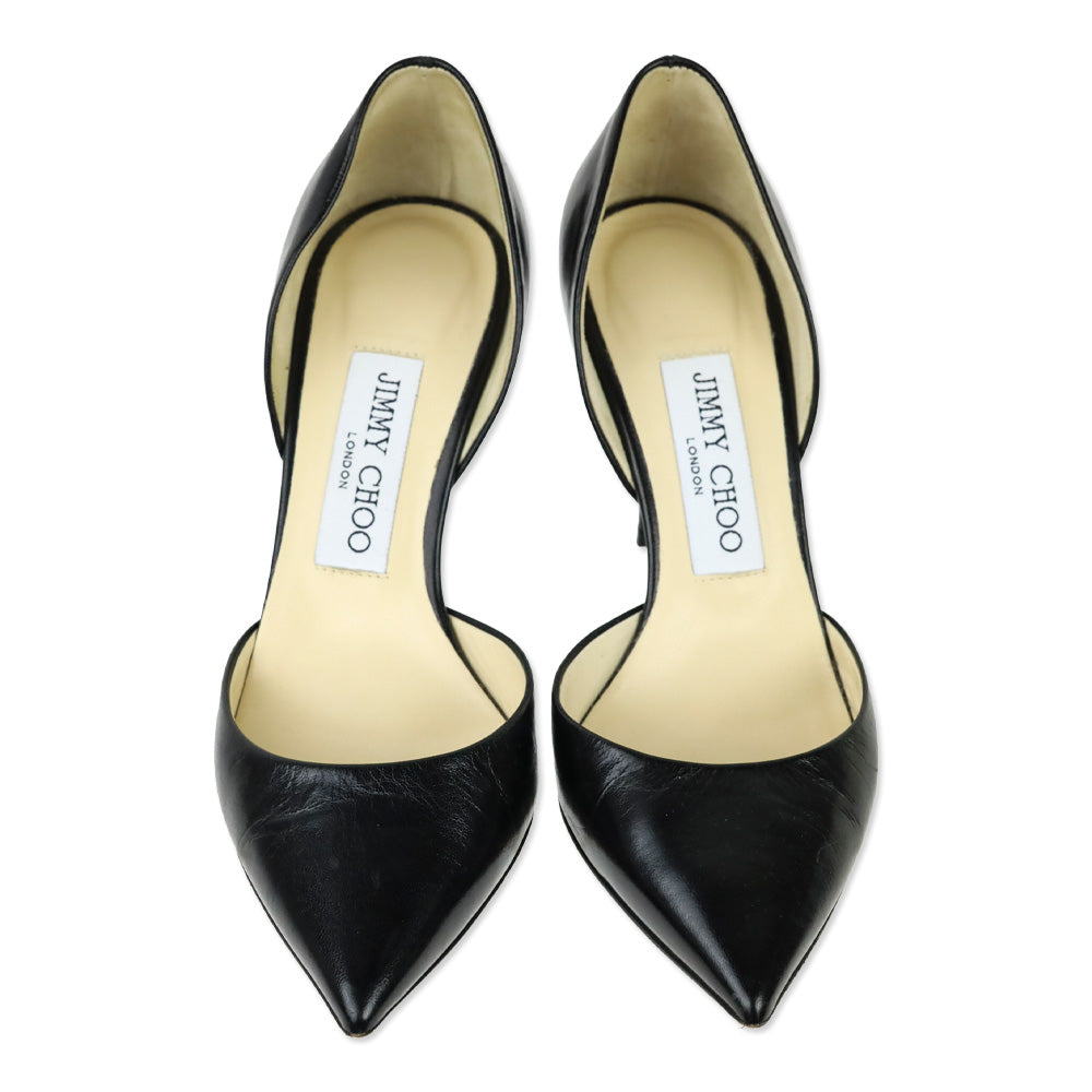 Jimmy Choo Black Leather D'Orsay Pumps