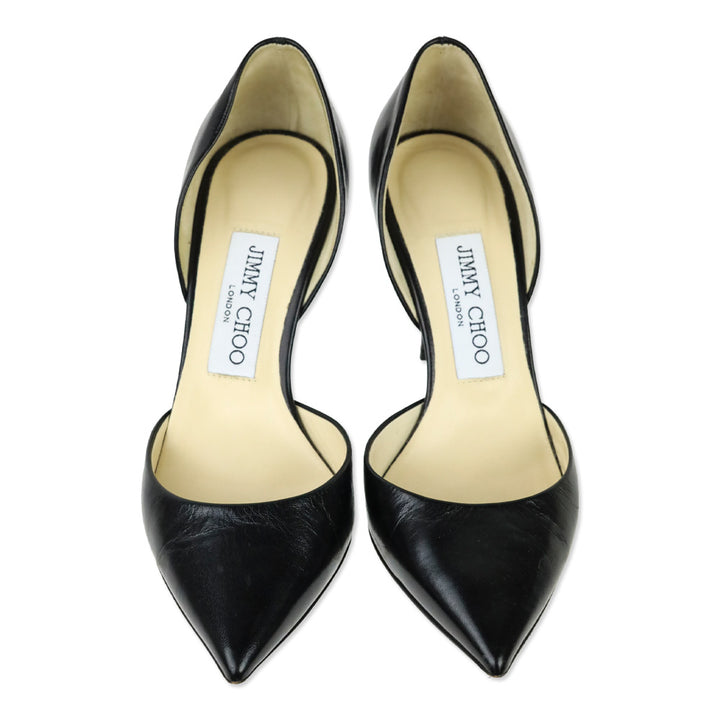 Jimmy Choo Black Leather D'Orsay Pumps