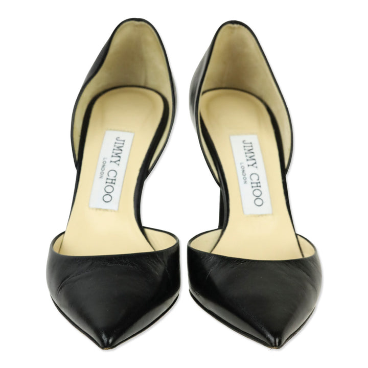 Jimmy Choo Black Leather D'Orsay Pumps