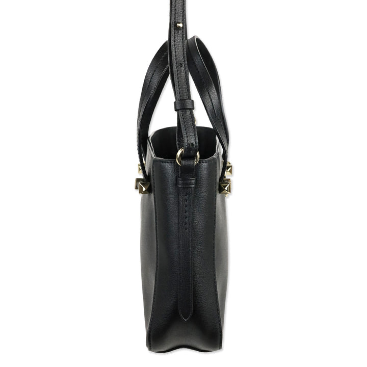 Jimmy Choo Black Leather JC Mini Tote Bag