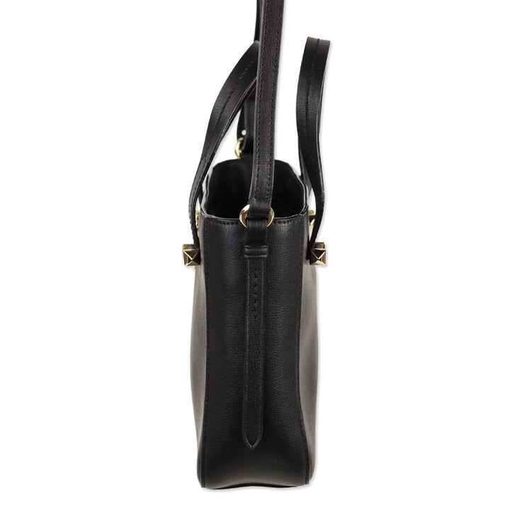Jimmy Choo Black Leather JC Mini Tote Bag