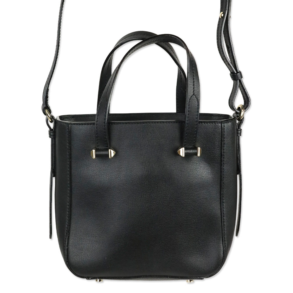 Jimmy Choo Black Leather JC Mini Tote Bag