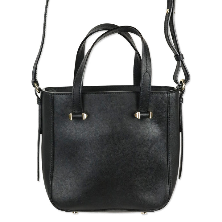 Jimmy Choo Black Leather JC Mini Tote Bag