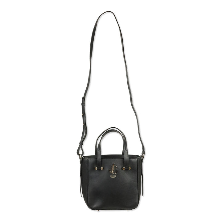 Jimmy Choo Black Leather JC Mini Tote Bag