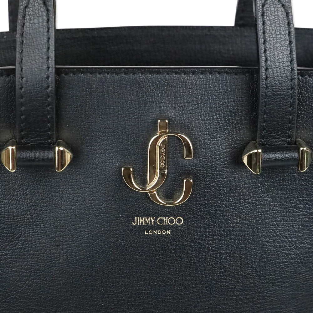 Jimmy Choo Black Leather JC Mini Tote Bag