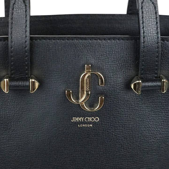 Jimmy Choo Black Leather JC Mini Tote Bag