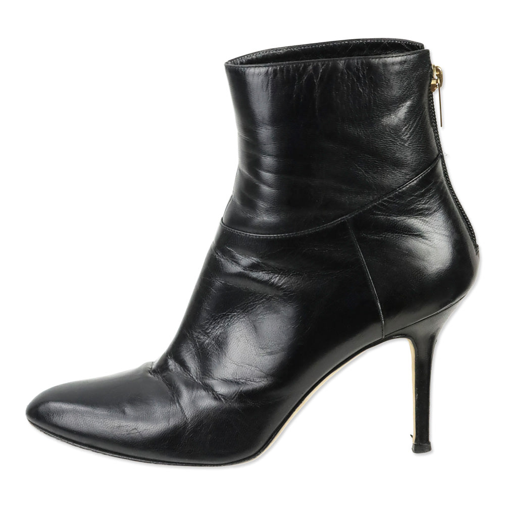 Jimmy Choo Black Leather Keagan Ankle Boot
