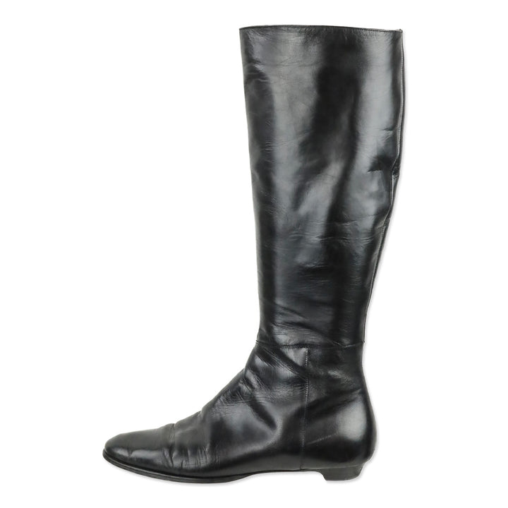 Jimmy Choo Black Leather Knee High Boots