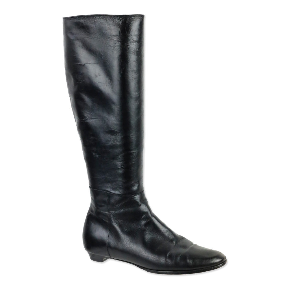 Jimmy Choo Black Leather Knee High Boots