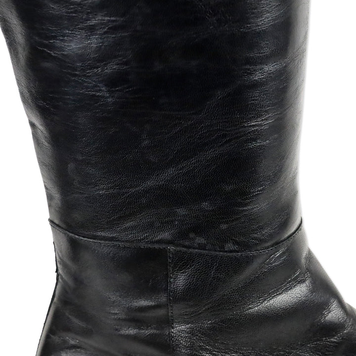 Jimmy Choo Black Leather Knee High Boots