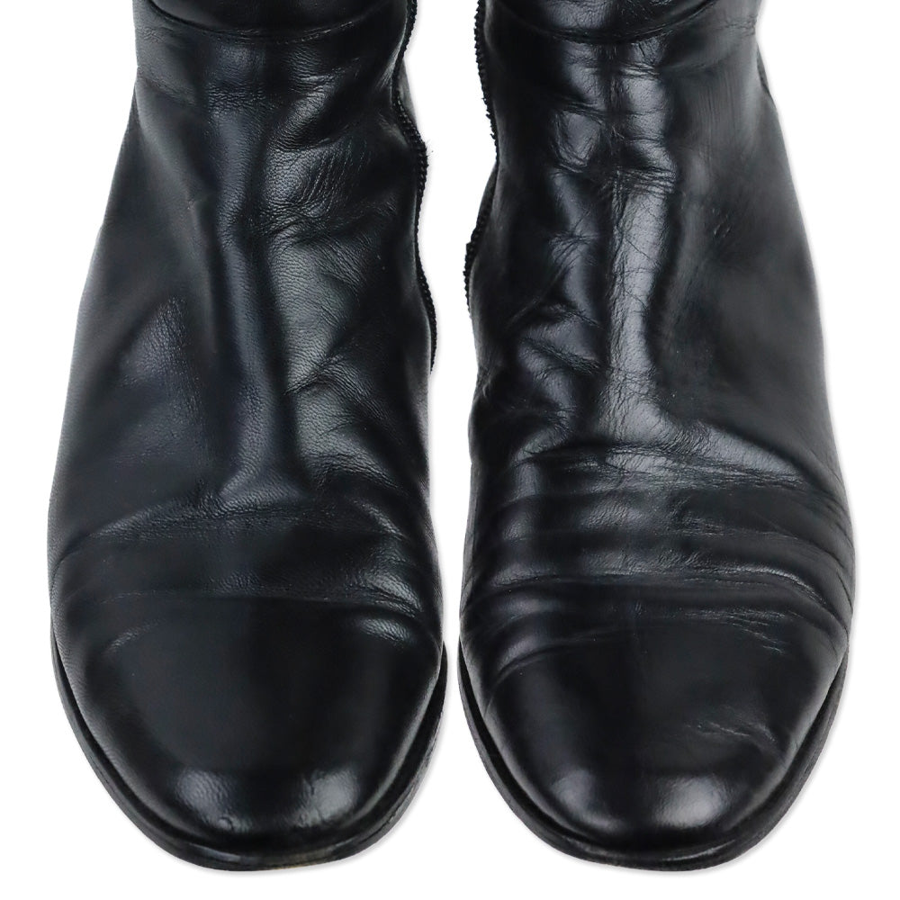 Jimmy Choo Black Leather Knee High Boots