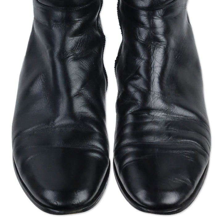 Jimmy Choo Black Leather Knee High Boots