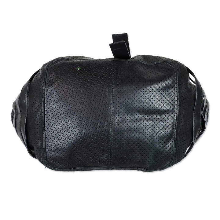 Jimmy Choo Black Perforated Leather Gold Hardware Bree Bag