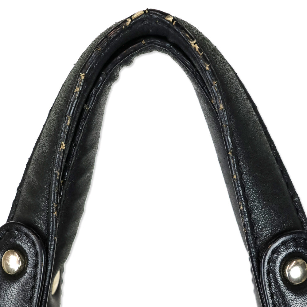 Jimmy Choo Black Perforated Leather Gold Hardware Bree Bag