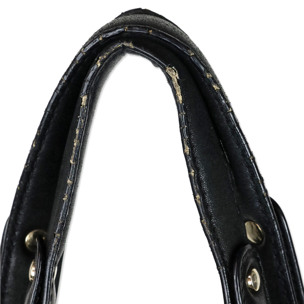 Jimmy Choo Black Perforated Leather Gold Hardware Bree Bag