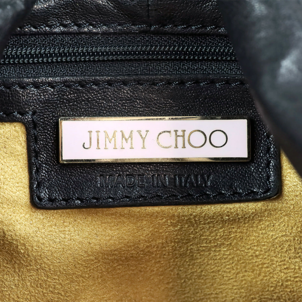 Jimmy Choo Black Perforated Leather Gold Hardware Bree Bag