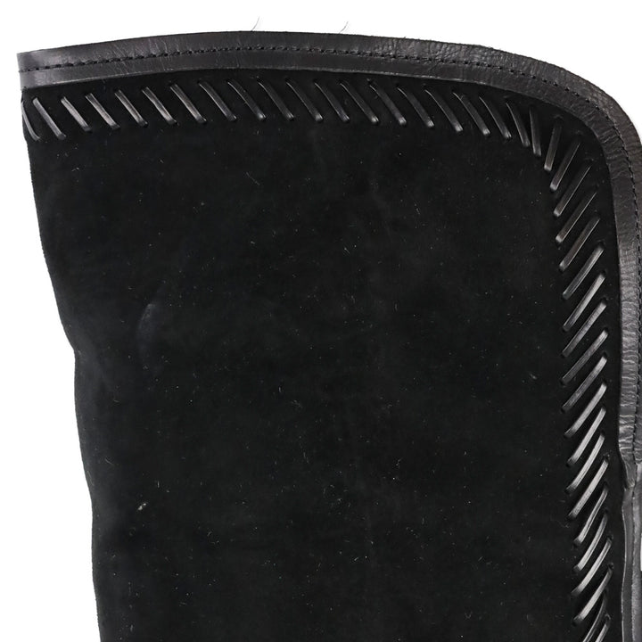 Jimmy Choo Black Suede Duncan Tassel & Stitching Over-the-Knee Boots