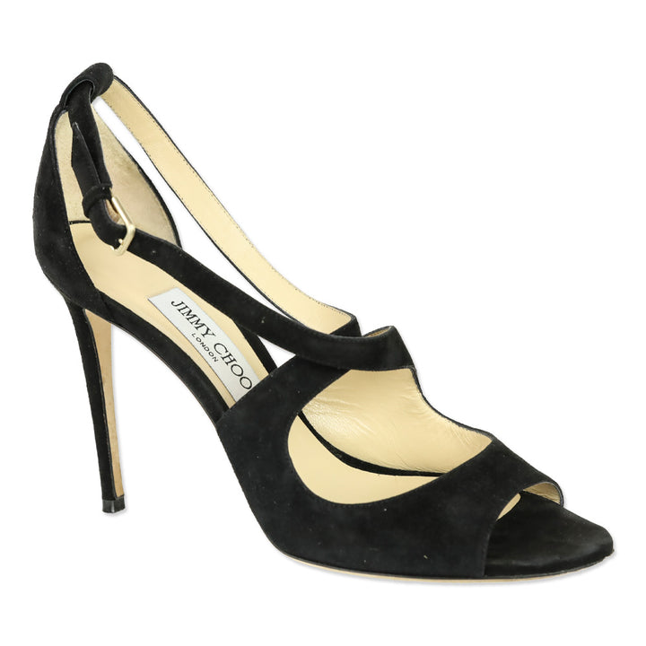Jimmy Choo Black Suede Emily 100 Sandal