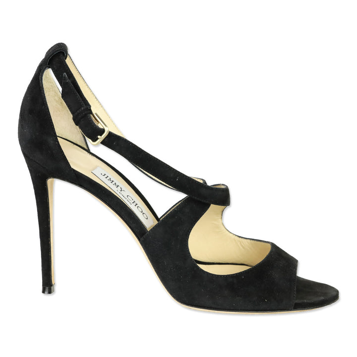 Jimmy Choo Black Suede Emily 100 Sandal