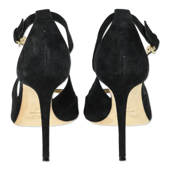 Jimmy Choo Black Suede Emily 100 Sandal