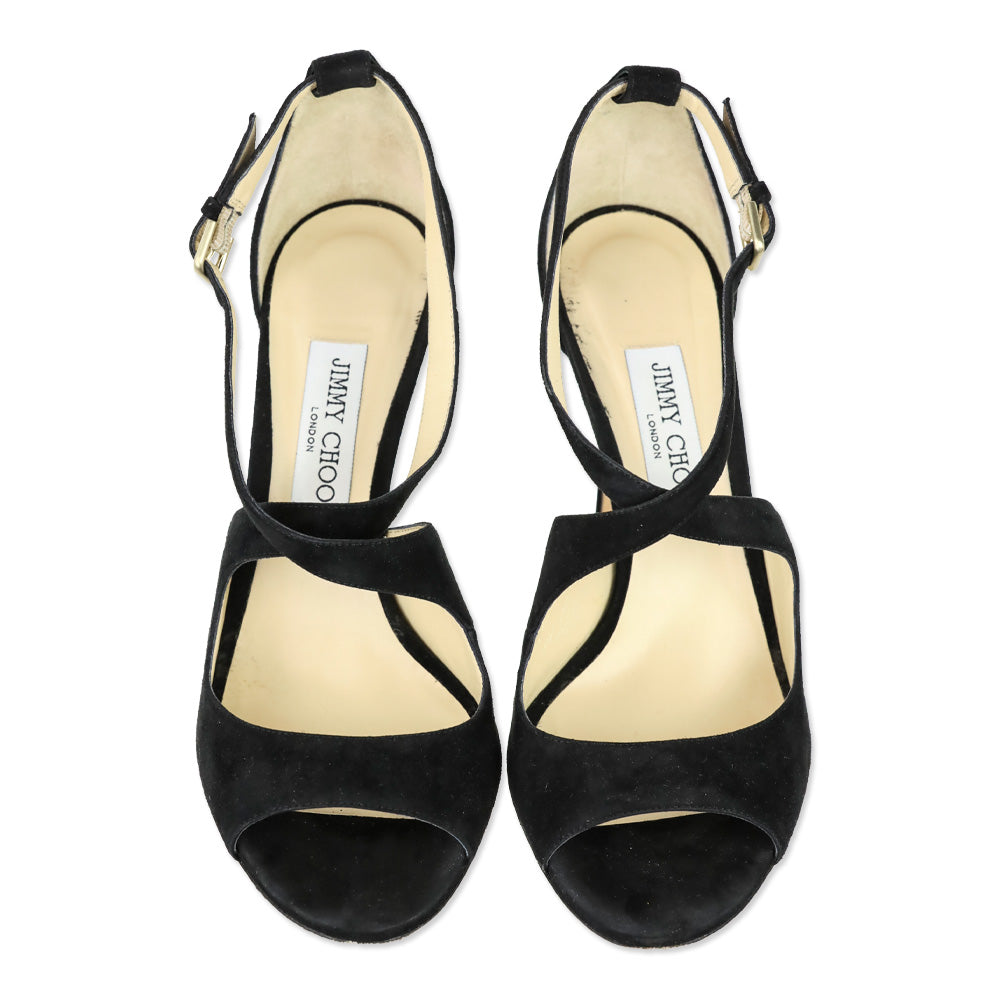 Jimmy Choo Black Suede Emily 100 Sandal