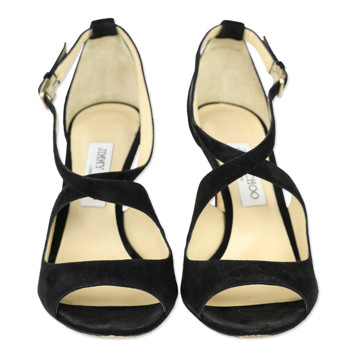 Jimmy Choo Black Suede Emily 100 Sandal